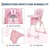 Baby High Chair, Foldable Feeding Chairs for Babies and Toddlers, Adjustable Height/Backrest/Footrest, Removable Tray, Fast Folding Kids Chair - 4 of 4