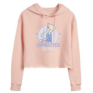 Women's - Frozen 2 - Connected By Love Elsa Cropped Graphic Hoodie - 1 of 3