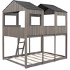 YOOCOZZ Full Over Full Wood Bunk Bed with Roof, Window, Guardrail and Ladder - 4 of 4