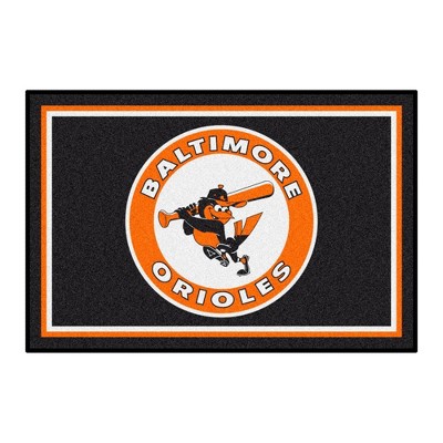 MLB Baltimore Orioles 4'x6' 1975 Retro Collection Plush Area Rug