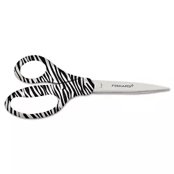 Fiskars 8" Designer Zebra Scissors with Recycled Handles 1535821002