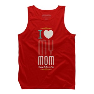 Men's Design By Humans Mother's Day I Love My Mom By tmsarts Tank Top - 1 of 2