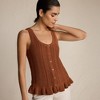 Lands' End Women's Cotton Boucle Ruffle Hem Sleeveless Sweater - 4 of 4