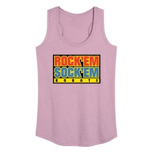 Women's - Rock 'Em Sock 'Em Robots - Rock 'Em Sock 'Em Logo Graphic Racerback Tank - 1 of 4