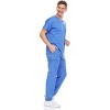 Medichic Men's Workwear Uniforms- Stretch V-Neck Scrubs Set with Seven-Pocket Jogger Pants - 2 of 4