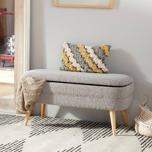 Modern Leather Woven Bench Black - Olivia & May : Target