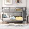 NicBex Bunk Bed Full over Full Pine Bed Frame with Storage Stairs and Full Length Guardrail for Bedroom, Dorm, No Box Spring Required - 2 of 4