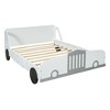 CAVINAS Twin/Full Size Car-Shaped Platform Bed with Wheels,Plywood Bed Frame for Kids Room,Bedroom - 4 of 4