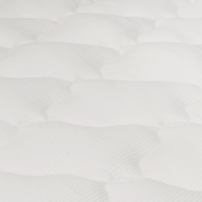 Extra Thick White Twin Bamboo Rayon Mattress Pad with Fitted Skirt