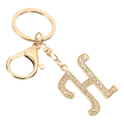 Unique Bargains Chic Stylish Zinc Alloy Gold Tone Initial Letter Keychain