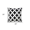 HomeRoots 20" X 20" White And Black 100% Cotton Geometric Zippered Pillow - 3 of 4