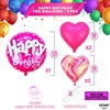 KatchOn, Happy Birthday Balloon Pink Set - Huge, 23 Inch, Pack of 5 | Pink Happy Birthday Balloons, Pink Heart Balloons - 3 of 4
