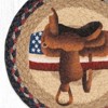 Earth Rugs American Saddle Round Printed Jute Trivet – Western Horse Tack Kitchen Hot Pad 10"x10" - 3 of 3