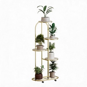 Metal Plant Stand with Lockable Wheels, Rolling Plant Stand, Corner Flower  Pot Display Shelf for Living Room, Balcony, Garden, Patio Decor : Target