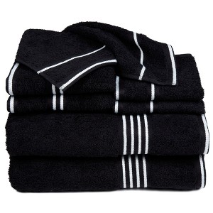 8pc Striped Bath Towel Set - Yorkshire Home - 1 of 4