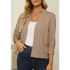 Women's 3/4 Sleeve Open Front Cropped Cardigan Sweater Elegant Shrugs for Women - 2 of 4