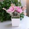 Unique Bargains Artificial Plants Mini Flower Plastic 2.95"x2.95"x7.87" 1 Pcs - 2 of 4