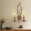 YIYIBYUS 2-Light Brown Resin Antlers Retro Wall Sconce Indoor Wall Lamp - 2 of 4