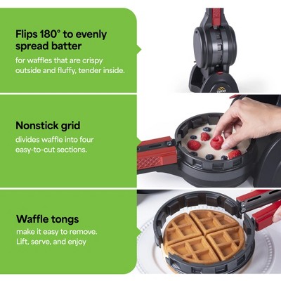 Presto Black Rotating Non-stick Belgian Waffle Maker