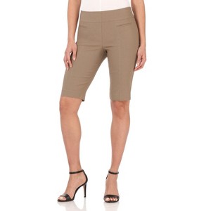 Rekucci Women's Ease into Comfort Pull-On Modern City Shorts – Chic Office to Casual Style with Wide Waistband - 1 of 4