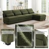 120"W Oversized L-Shaped Sectional Sofa with Reversible Chaise, 5-Seat Armless Deep Seat Couch with Lumbar Pillows - ModernLuxe - 4 of 4