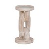 Mango Wood Candle Holder with Sculptural Chain Link Design, Modern Decorative Single Taper or Pillar Candle Stand - 3 of 4