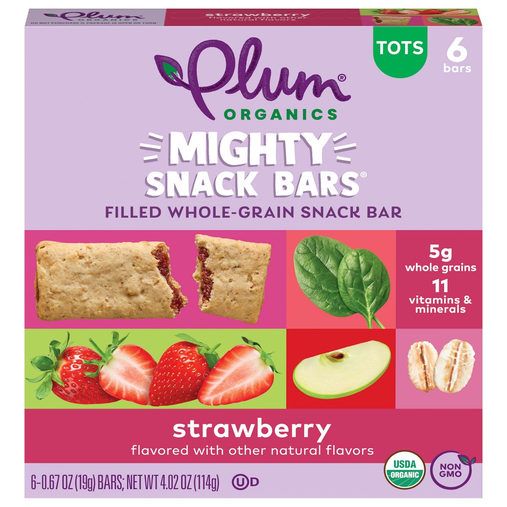 ( Box of 8)PLUM TOTS BARS TOTS SNACKS STRAWBERRY SPINACH (Use by 03/31/2024)