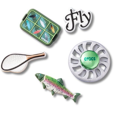 Crocs Jibbitz Fly Fishing Shoe Charms 5-Pack