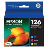 Epson 126 Single & 3pk Ink Cartridges - Black, Multicolor