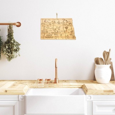 North Dakota Bamboo State Shaped Serving and Cutting Board
