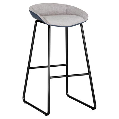 Skylar 30" Modern Fabric and Wood Barstool in Stone/Black - Brant House