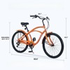 Infurnic Bicycles, 7 Speed Bicycles, Beach Cruiser Bike with Wide Wheels, Orange, 69.29"*28.32"*43.2" - 2 of 4