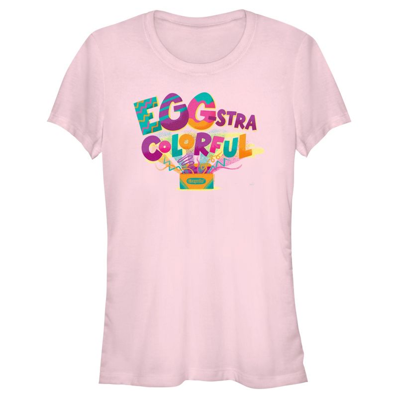 Junior's Women Crayola Easter Egg-Stra Colorful T-Shirt - Light Pink - X Large, 1 of 5