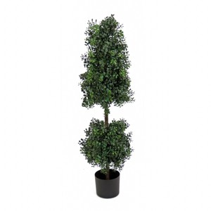 National Tree Company 48" Boxwood Cone and Ball Topiary in Nursery Pot Artificial Tree: Faux Polyethylene, Freestanding - 1 of 3