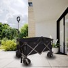 VisioGear Outdoor Serving Carts, Folding Serving Carts with Drink Holders, Portable Carts with Adjustable Handle, Black, 36.22"*21.65"*41.33" - 4 of 4