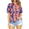 HAPPY BAY Women's Casual Beach 4th of July Short Sleeve Blouse Shirt Patriotic Blouses Button Down Summer Dress Tee Shirts Hawaiian Tops - 3 of 4