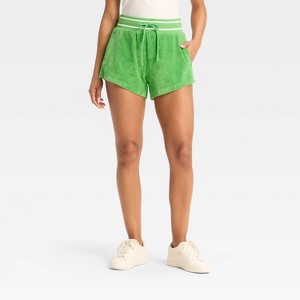 Women's Towel Terry High-Rise Shorts - JoyLab™ - 1 of 3