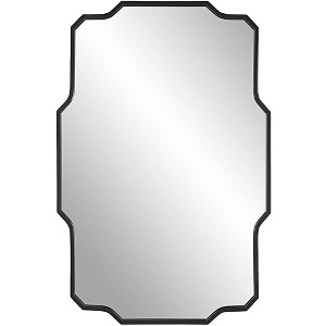 Uttermost Rectangular Vanity Decorative Wall Mirror Modern Sharp Angles Soft Curves Matte Black Iron Frame 24" Wide for Bathroom - 1 of 1