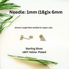 Heart Flat Back Opal Earrings for Cartilage Helix Tragus Lobe16g Gold over Sterling Silver Studs Pair by Ginger Lyne - 4 of 4