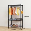 Bedroom Clothes Rack,Freestanding Garment Rack with Shelves,Rod,Side Hooks Adjustable Metal Clothing Racks - 2 of 4