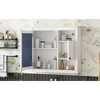 Cesicia 32'' Bathroom Wall Cabinet with Mirror with 3 Shelves, Mirrored Door Over Toilet Storage Cabinet, White - 3 of 4
