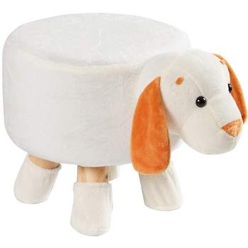 Cheer Collection Kids Mini Padded Footstool with Solid Wooden Legs