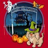 Men's Design By Humans Puppy Dog Witch Hat Halloween Ghost By Fractals T-Shirt - 2 of 4