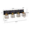 LLHZSY Modern Dimmable Crystal Bathroom Light Fixtures Over Mirror Glam Vanity Lights - 3/4/5 Light - Black+Gold/Chrome/Black/Gold - 3 of 4