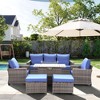 Decksplore 6-Piece Outdoor Patio Furniture Set with Fireplace Table All-Weather  Conversation Set for Porch, Balcony, Garden, Deck or Backyard - 2 of 4