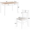VECELO Kitchen Dining Room Table Sets for 4, 5 Piece Metal and Wood Rectangular Breakfast Nook, Oak - 2 of 4