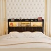 Aheaplus Upholstered Headboard with Storage Shelf, Charging Station and LED Light - 2 of 4
