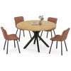 GlasFlength Desks, Round Dining Table with Mid-Century Style, Multi-Purpose, for Kitchen, Dining Room, Brown, 47.2"*47.2"*29.5" - 3 of 4
