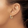 Black Bow Jewelry 6x16mm (5/8 Inch) 14k Yellow Gold & Rhodium Ornate Tapered Round Hoops - 3 of 4