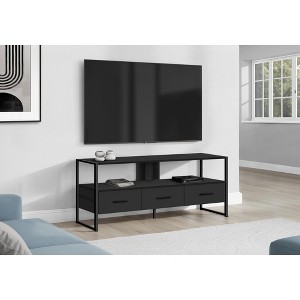 48" Industrial TV Stand with Metal Frame, Glide Drawers, and Wire Management Shelves for Living Room - 1 of 4